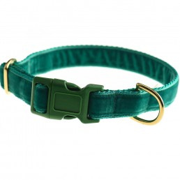 doggie apparel green velvet dog collar
