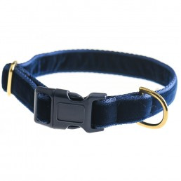 doggie apparel blue velvet dog collar