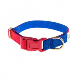 doggie apparel red & royal dog collar