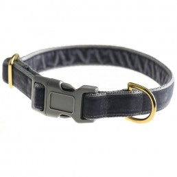 doggie apparel grey velvet dog collar