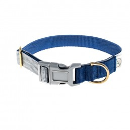 doggie apparel navy & grey dog collar