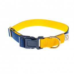 doggie apparel navy & yellow dog collar